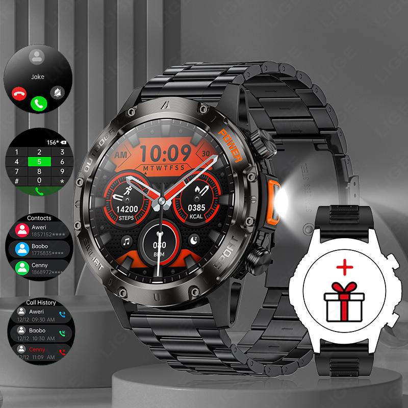Outdoor Bluetooth Call Smart Watch Men 360 * 360 High Definition Full Touch Screen Sports Health Monitoring Smartwatch Men