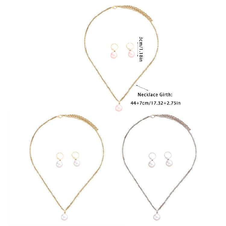 Pearls Jewelry Set Chain Necklace Women Office Wear Accessories Suitable for Business Meetings and Social Gatherings