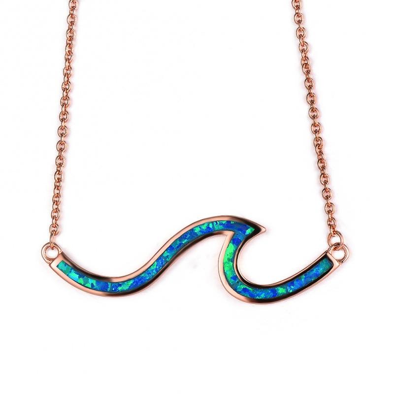 wih women s wave necklace exquisite necklace simple personality necklace