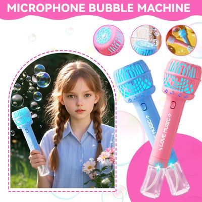 Mikrofon Baloncuk Makinesi, Açık Hava Baloncuk Üfleme Oyuncakları, Mikrofon Şeklinde Baloncuk Makinesi, 100ml Baloncuk Solüsyonu İçerir