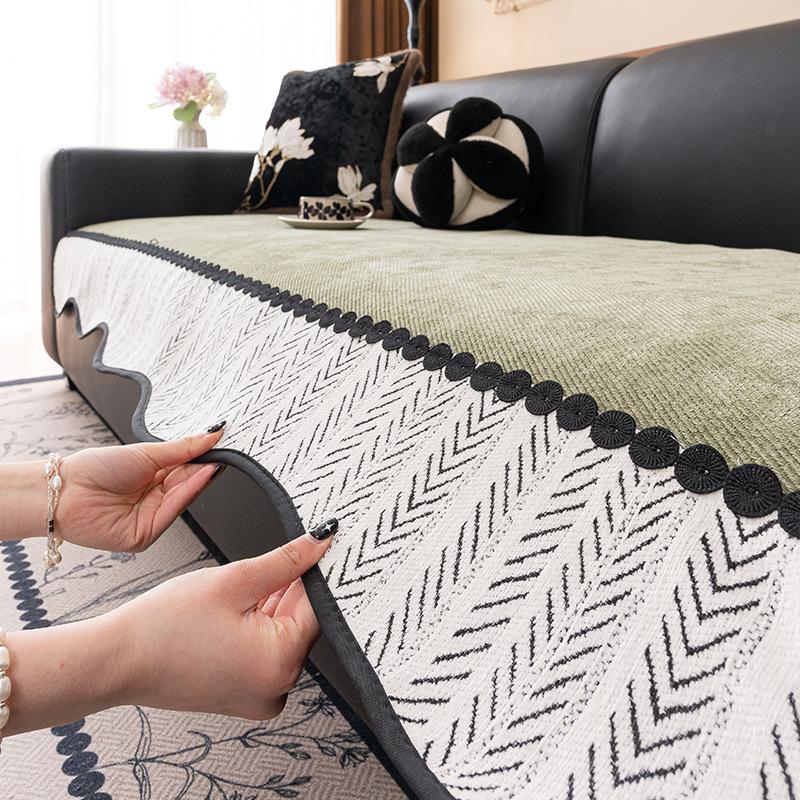 Premium Leather Sofa Special Cushion  New Fixed Non-Slip Cover Cloth Towel Four-Season Universal Seat Cushion