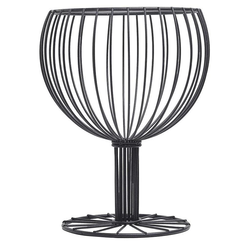 

Iron Coffee Pod Holder Red Wine Glass Shaped Dessert Storage Basket Fruit Basket Dessert Serving чорний