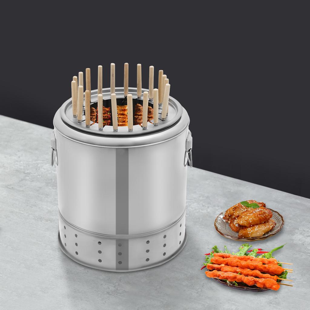 Portable Charcoal Grill for BBQ, Easy Assembly, Perfect for Camping, Tailgating & Backyard Grilling with 20 Skewers Capacity