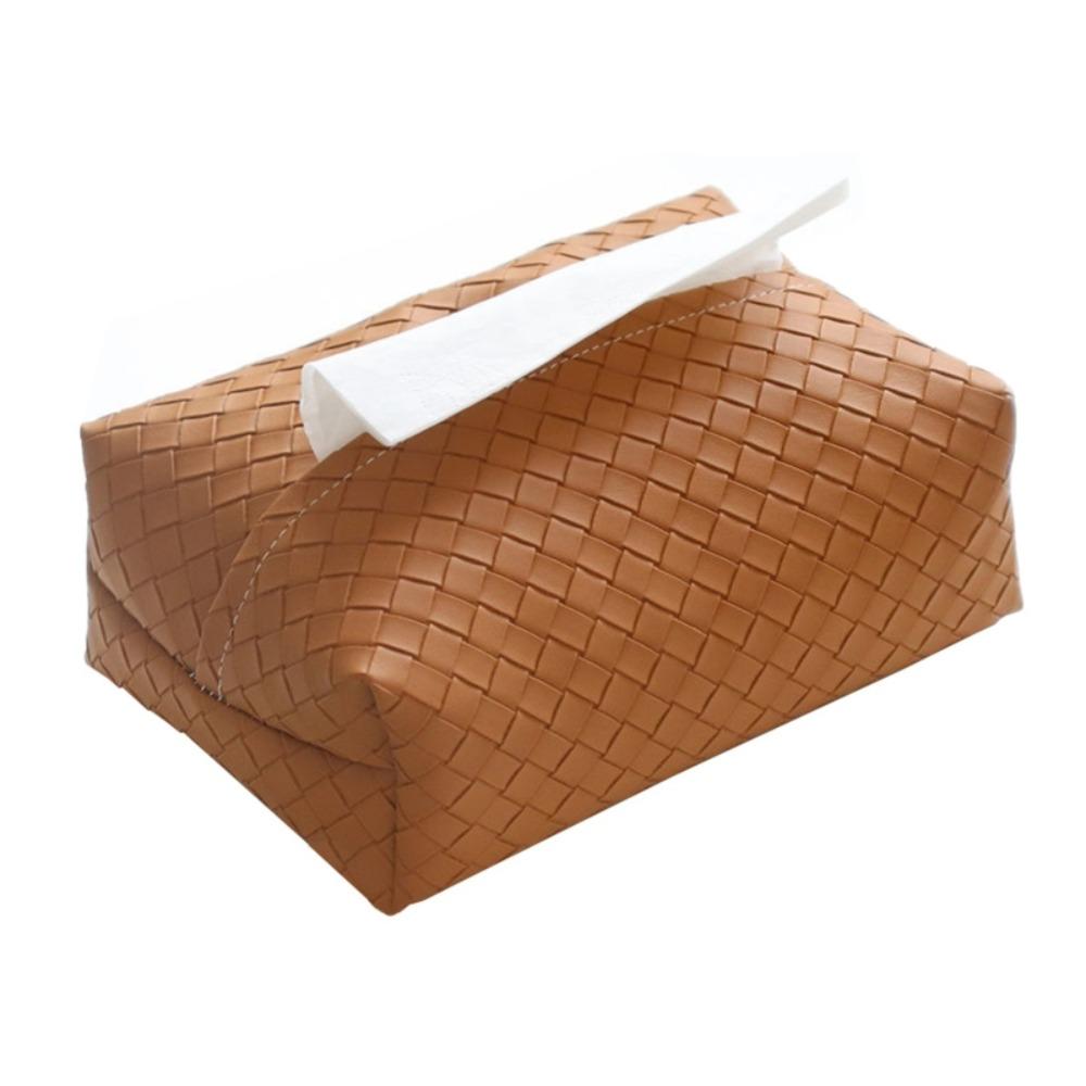 

Высококачественный чехол для салфеток из ПУ кожи, коробка для хранения салфеток, модный диспенсер для бумажных салфеток для лица, настольный коричневый