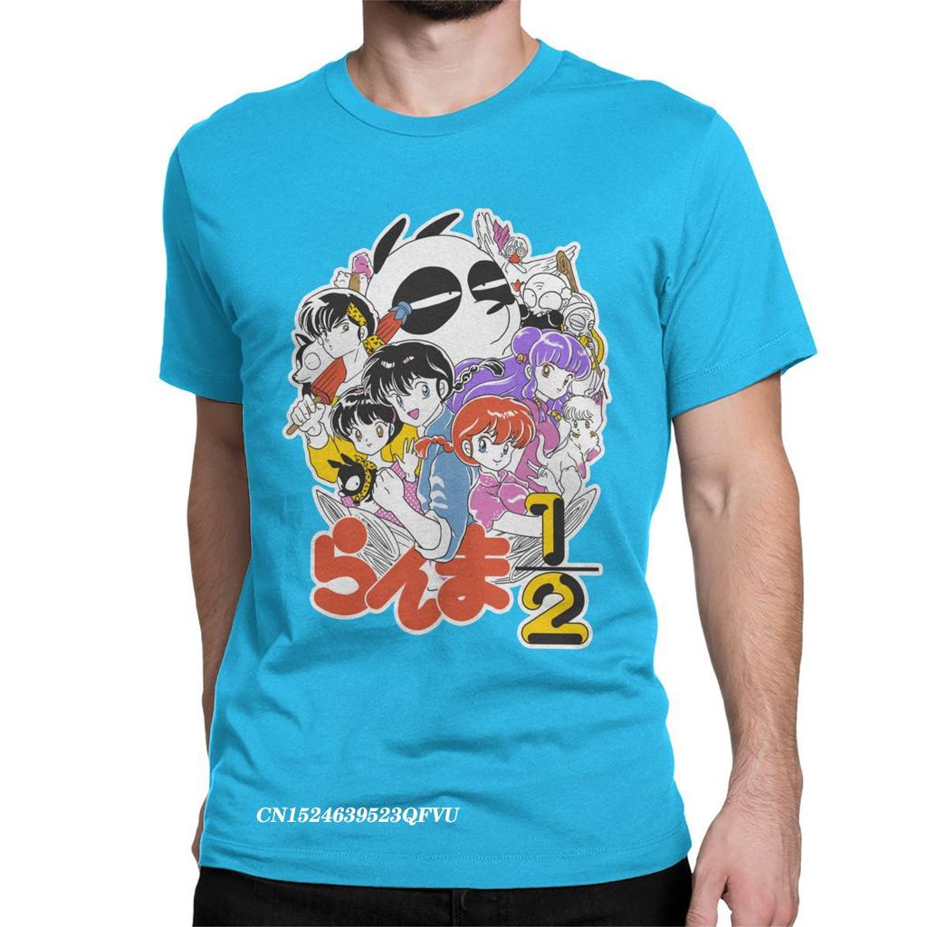 Awesome Ranma 1/2 Anime Changing Warrior T-Shirts Men Round Collar Pure Cotton Tshirt Harajuku Tees Adult Tops