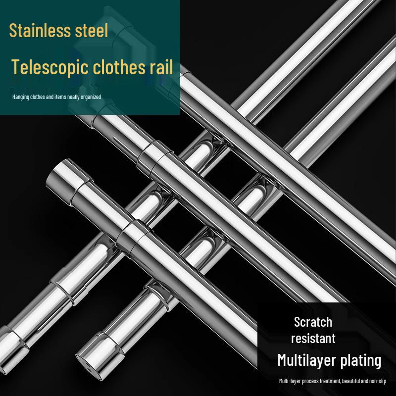 Teleskopstange aus Edelstahl für Kleiderschrank, Trocknen oder Duschvorhänge - Neukundenrabatt