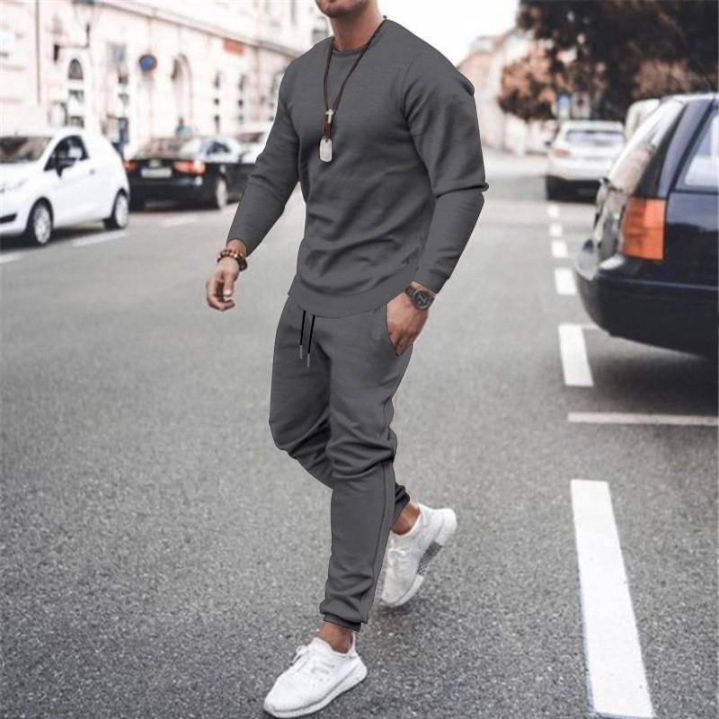 Autumn Men's Long-sleeved Casual Suit Trendy Fashion Sports Two-piece Suit Spot