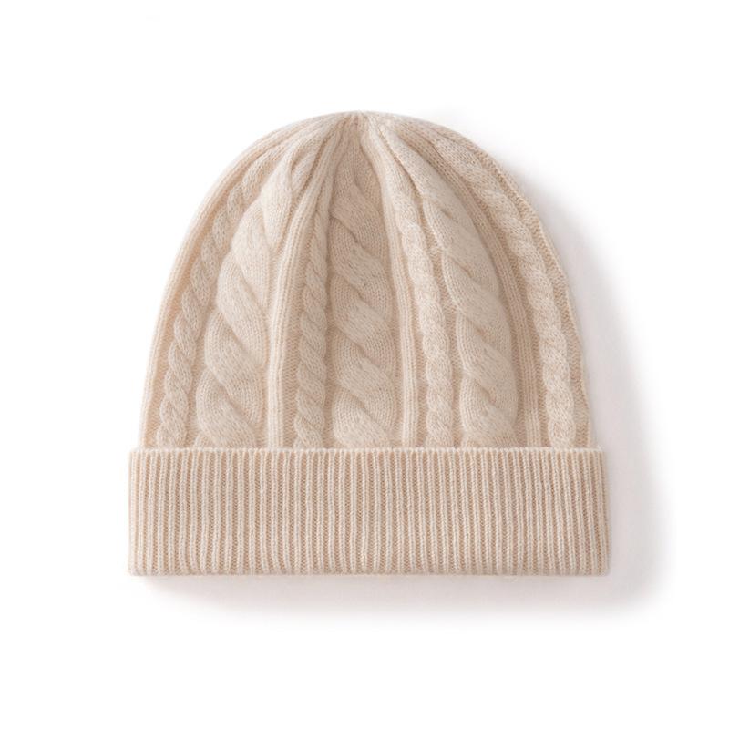 Cashmere Autumn and Winter New Unisex Fashionable Cable Casual Warm Ear Protection Coldproof Knitted Hat