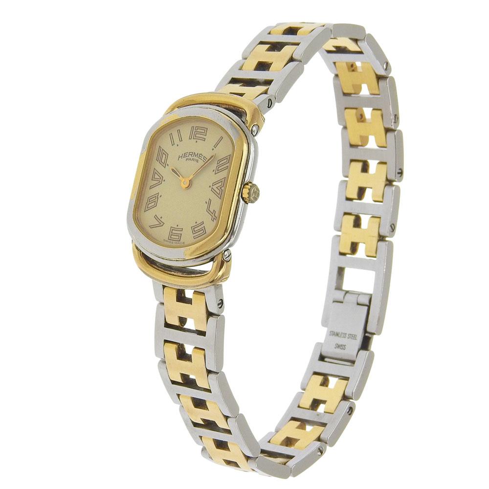 Hermes Rally Watches RA1.240 Gold goldDial Stainless Steel/Plated Gold Quartz Analog Display Women Used