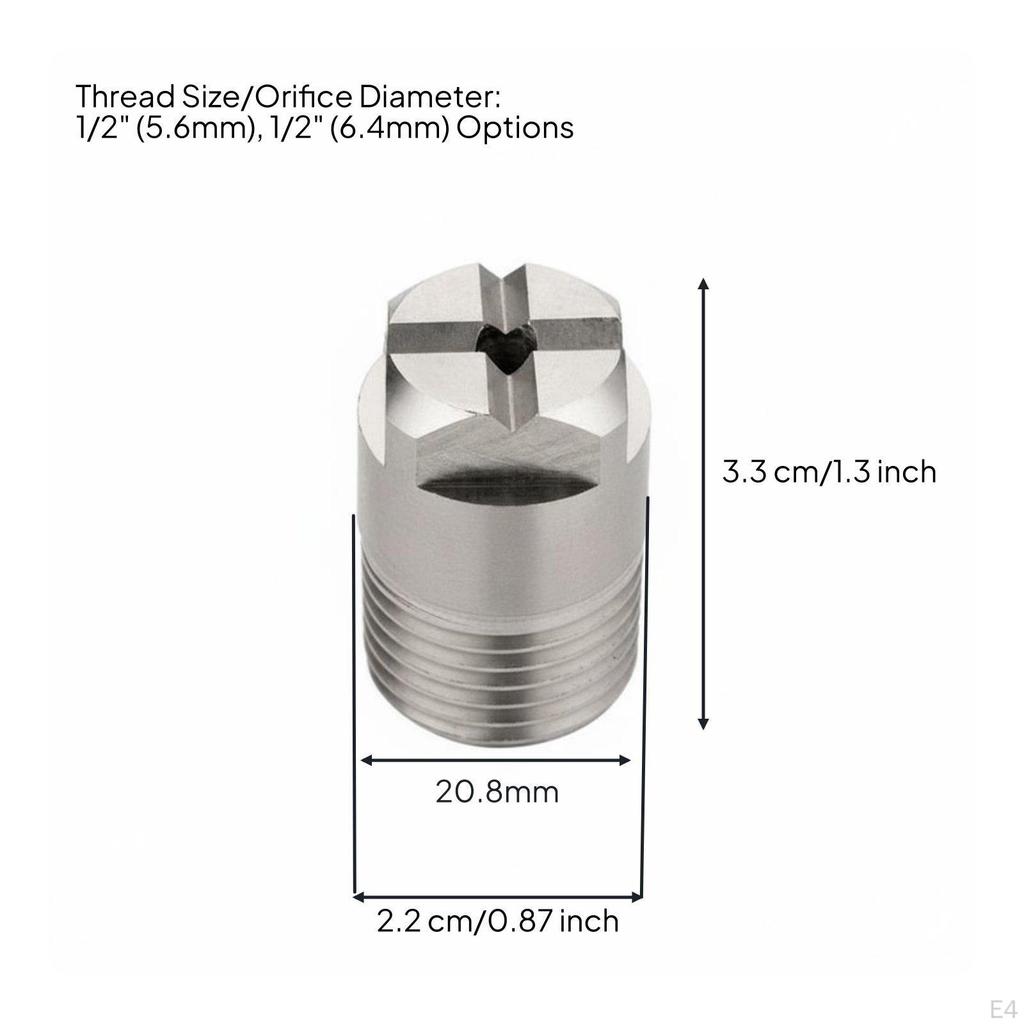 Stainless Metal Rectangle Nozzle Wide Angle Solid Cone RustResistant Flat Fan Spray Tip for