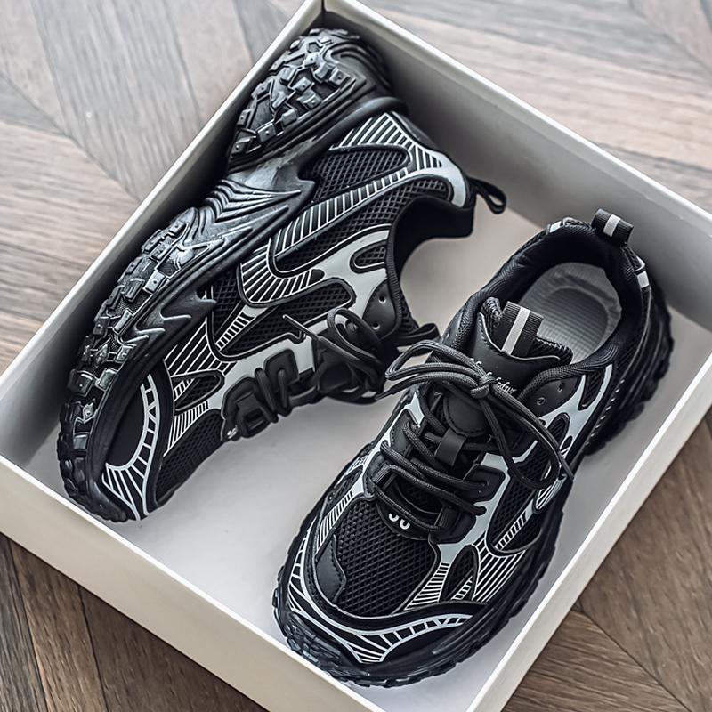 New Fashion Men 's Four Seasons Comfortable Thick Sole Shoes Students BoysTrending Soft Sole Breathable Casual Running Sneakers