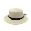 High quality French Hepburn style flat top hat women's summer sunscreen sunshade straw hat travel vacation straw beach hat