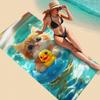 Cute Cat Printed Microfiber Quick Dry Towel, Super Soft for Beach Pool Bath Yoga Camping