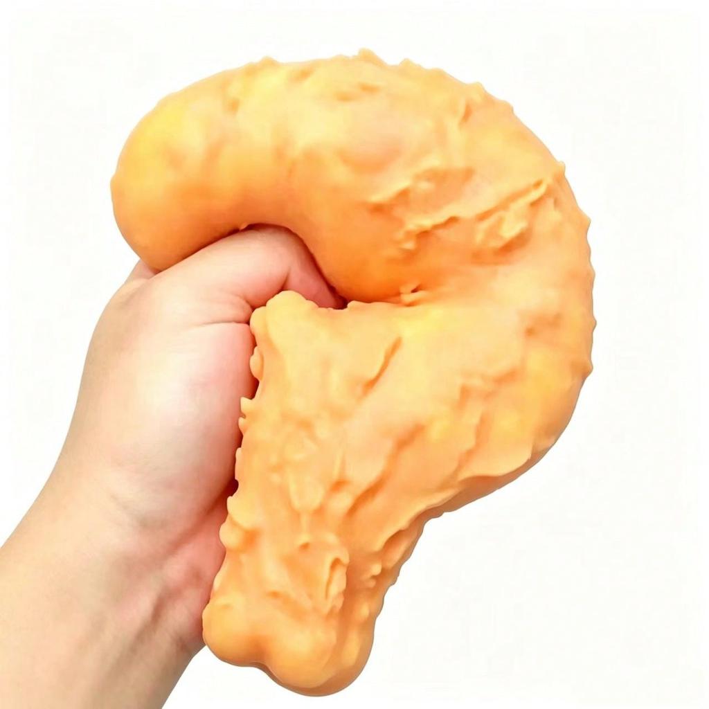 Oversized Fried Chicken Leg Squishy Fluid Ball Malleable Hand Pinch Toy Stress Relief Portable Sensory Fidget Holiday Birthday Gift For Friends Family
