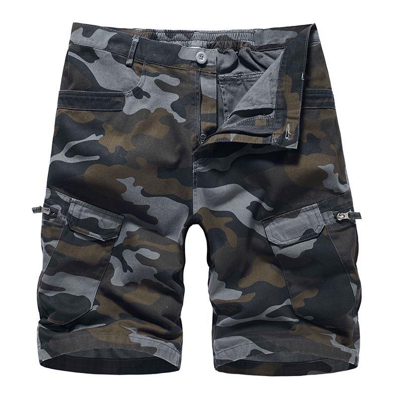 Summer Men's Camouflage Casual Five-Point Work Shorts - European Size, Loose Fit