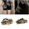 90s Faux Leather Belt Plush Furry Trim Waistband Cowgirl Punk Waist Girdle Creative Waist Ornament Clothing Accessory