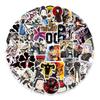 50 Japanese Comic Black Five-leaf Clover Graffiti Stickers Helmet Mobile Phone Computer Refrigerator Decoration Stickers