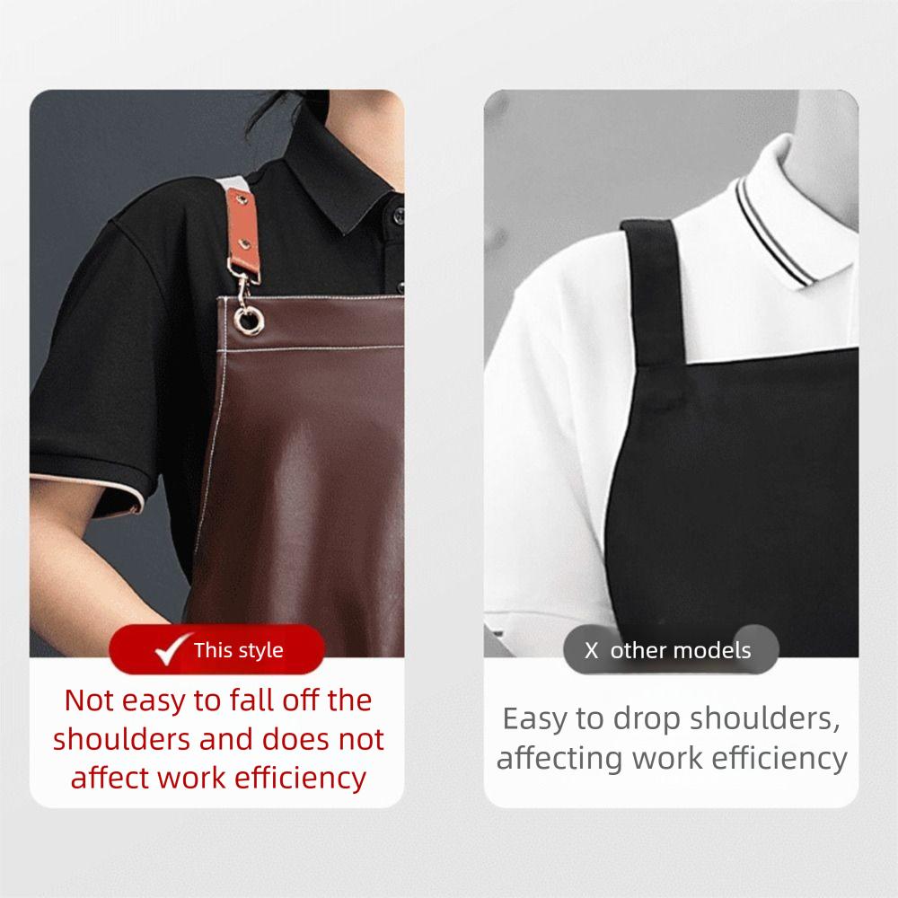 Creative PU Baking Cooking Aprons Solid Color Sleeveless Apron Antipollution Waterproof Workwear Housework