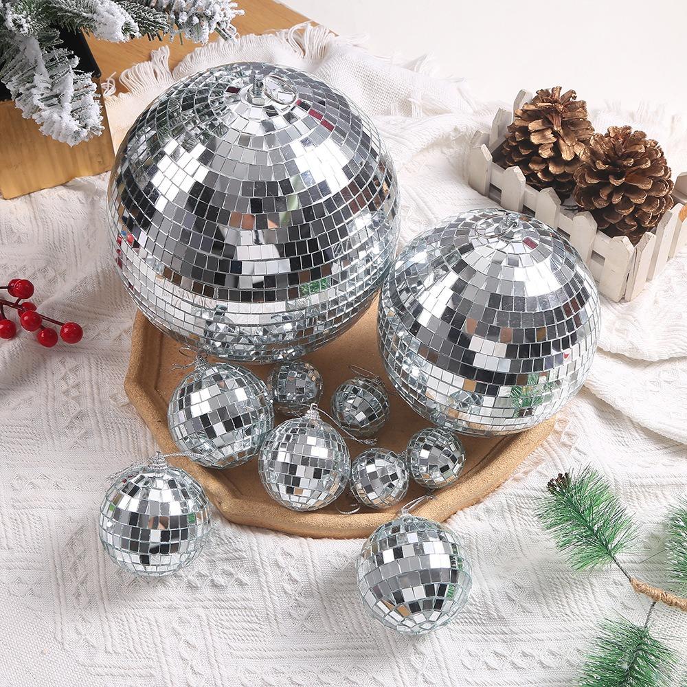 

3-15CM Silver Christmas Ball Christmas Decoration Xmas Tree Pendent Ornaments for Home Decor Navidad New Year 2025 Accessories 4CM 6Pcs серебряный