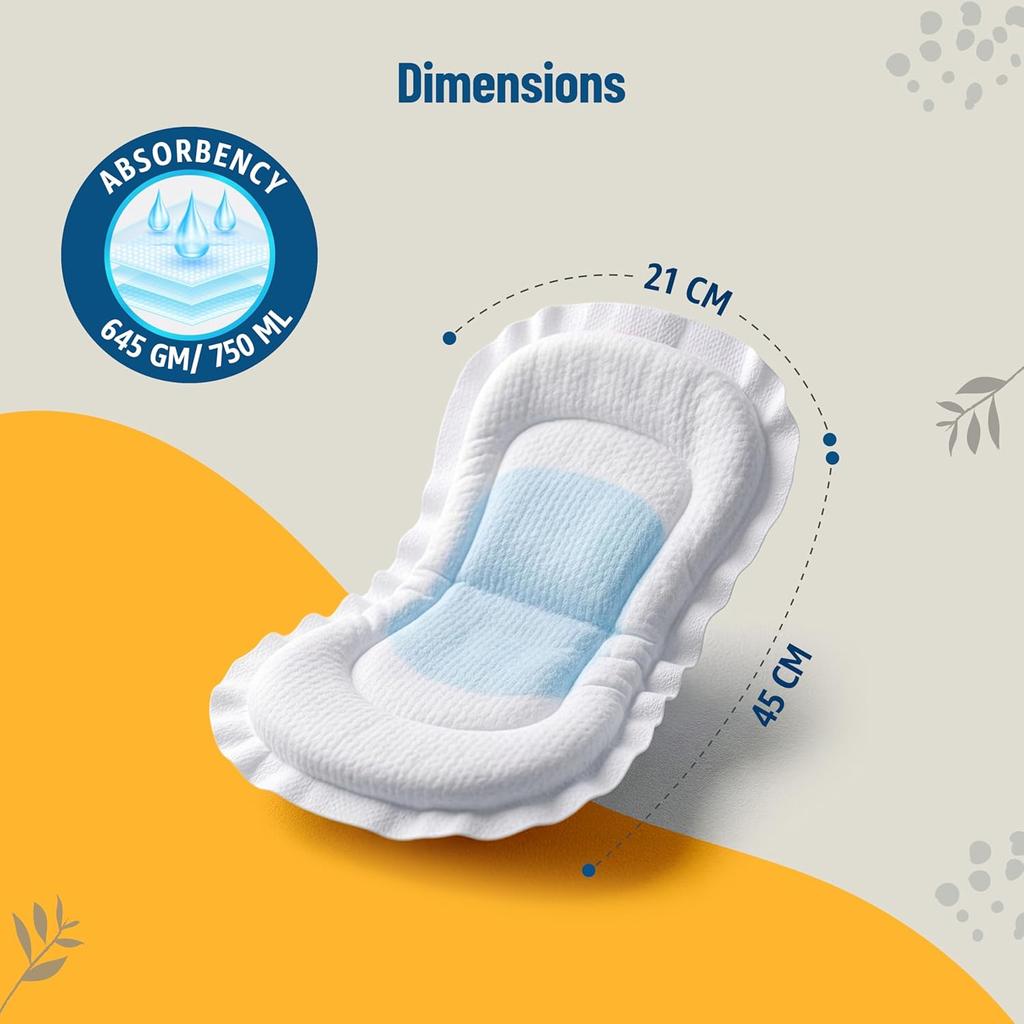 LuvLap Extra Absorbent Maternity Pads, Pack of 1 for Heavy Postpartum Flow, Ultra Soft Comfort for New Moms After Birth