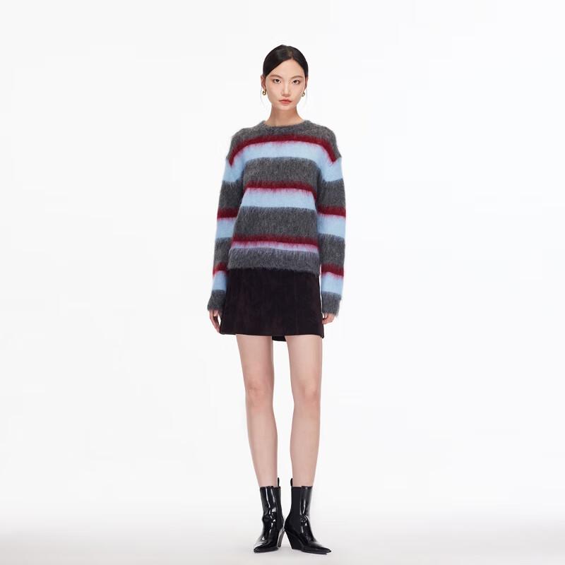 VEROMODA Women's Color-Block Striped Mohair Blend Sweater