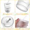 4 Pcs 16 Oz Iced Coffee Cups Ripple Glass Drinking Tea Juice Cup With Lids Straws Ribbed Clear Glasses Cups Reusable Water Glass