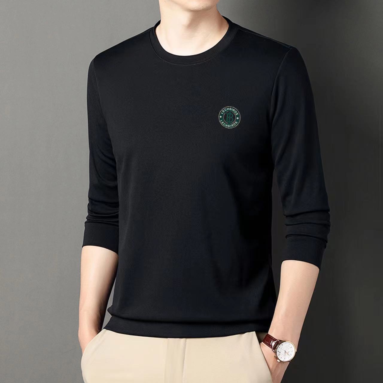 Весенне-осенний свитер с круглым вырезом — фото 7