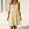 Women's Sleeveless Midi Summer Dress In Cotton Linen, Elegant Casual with Multiple Colors