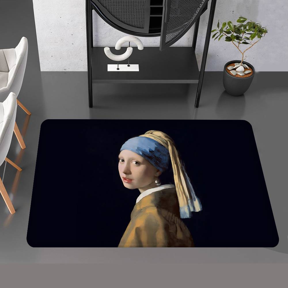 World Famous Painting Art Category Floor Mat Retro Multiple Choice Living Room Kitchen Rug Non-Slip Modern Home Decor