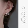 925 Silver Geometric Waves Mobius Hoop Earrings for Women Fine Jewelry Allergy Minimalist Accessories