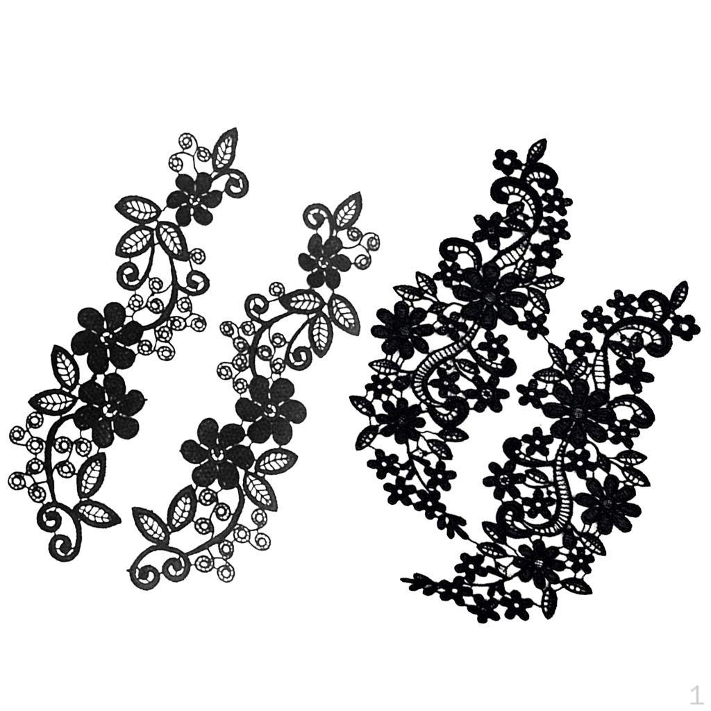 

4 шт./ Вышитые аппликации Патч Кружевная ткань Лента Вырез горловины