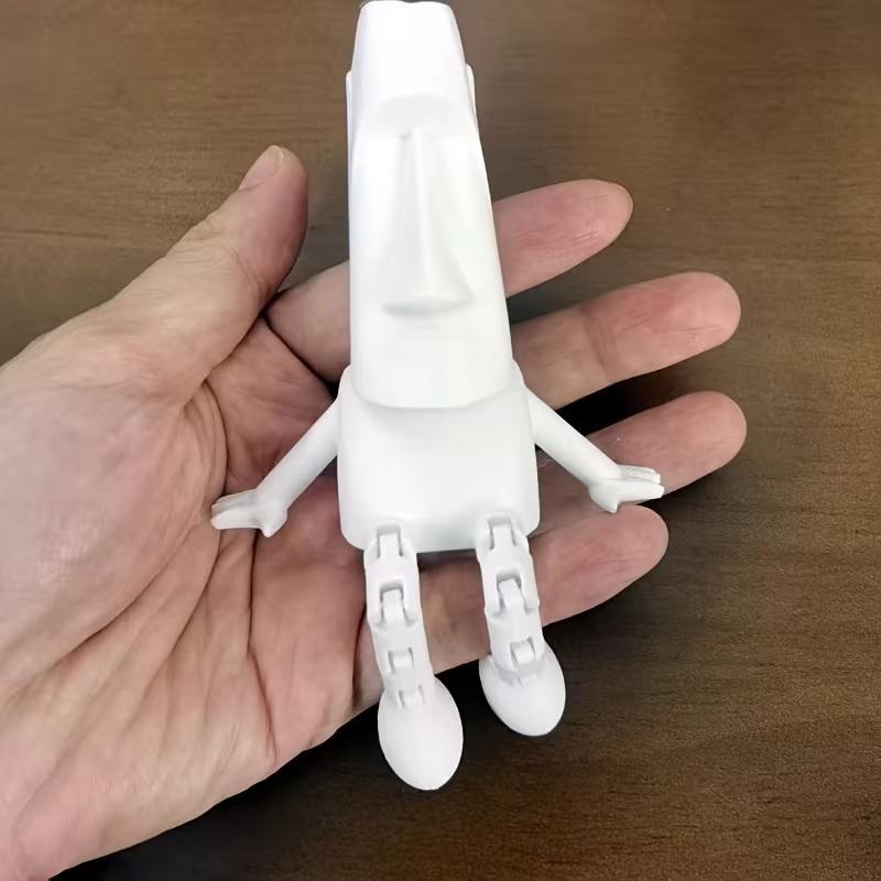 3D Printed Moai Statue Easter Island Moai Ornament With Movable Joints Collectible Figurine Home Desk Decor Party Gift