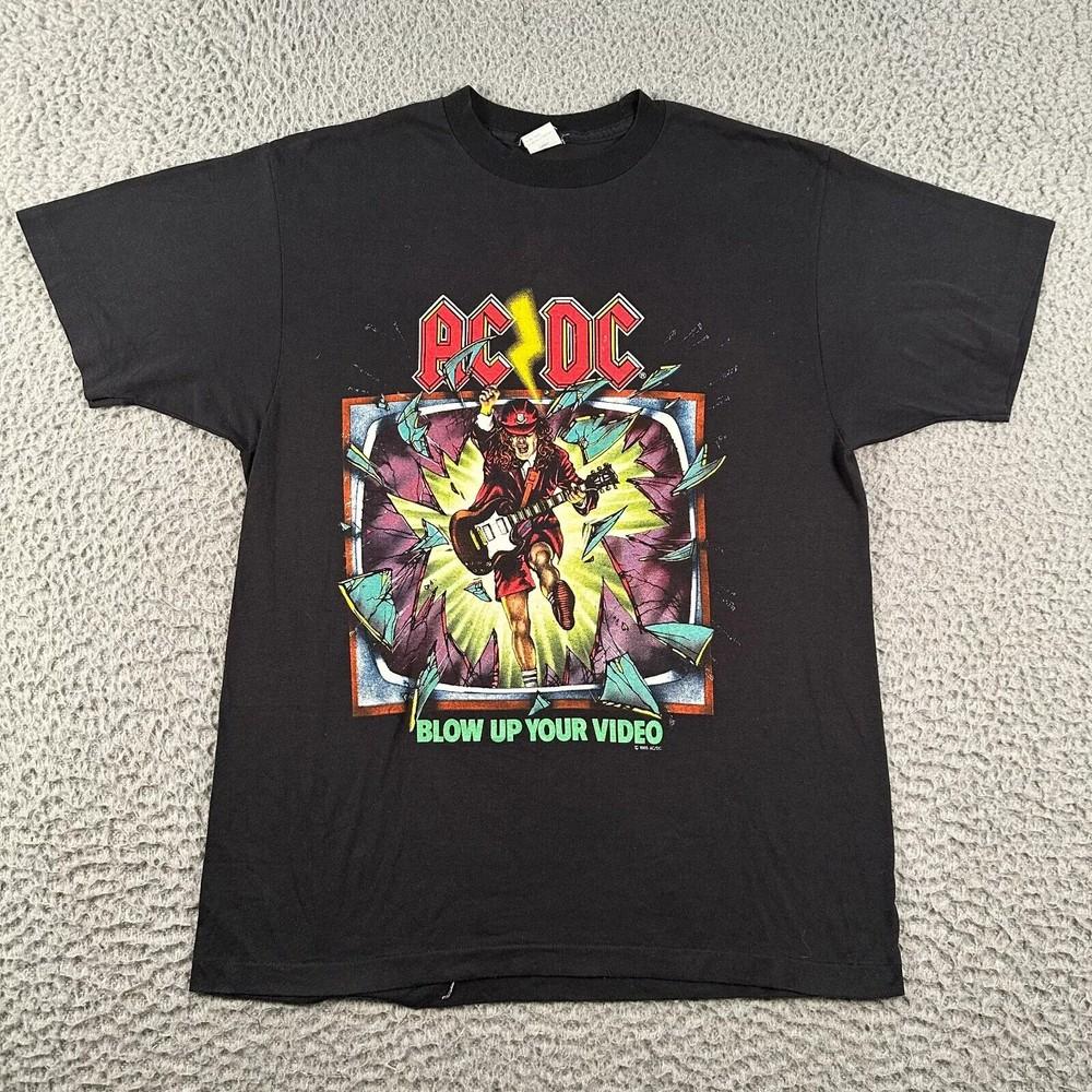 Винтажная футболка AC/DC 1988 Blow Up Your Video World Tour Rock S–4XL Унисекс L