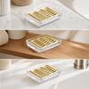 Bathroom Accessory Transparent Rectangular Soap Dish with Slotted Drain Modern