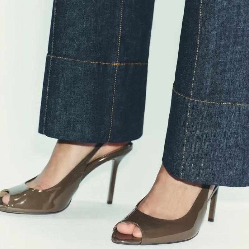 Fashion Elegant Peep Toe Ankle Strap Buckle High Heel Sandals Women Fashion Pointy Toe Thin Heel Designer Shoes Comfort Party Dress Shoe