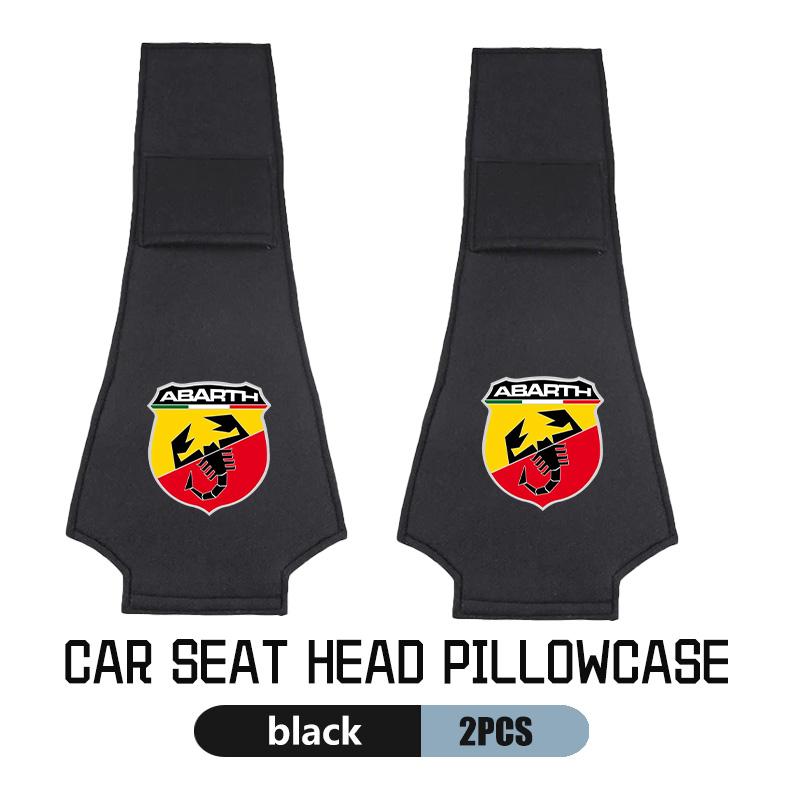 For Abarth Car Styling Headrest Cover Seat Head Neck Pillow Cushion Sleeve FIAT 500 FR Ducato Doblo Freemont Idea Stilo Panda