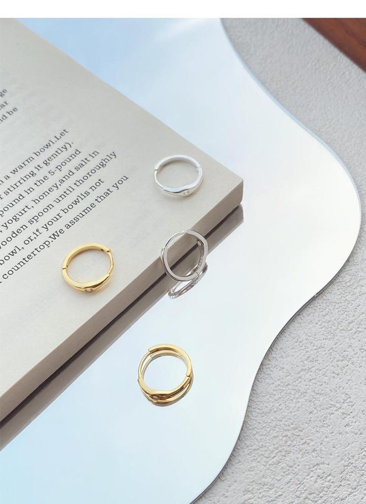 S999 Sterling Silver Zirconia Hoop Earrings for Women - Simple, Versatile, and Luxurious Ear Cuffs, High-End Niche Jewelry In Ins Style.