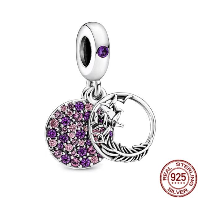 Anhänger mit mehreren Mustern für Armband/Halskette aus 925er-Sterlingsilber, Charm-Perlenschmuck, MOM, Festival