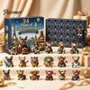 Cadeaux de Fête sur le Thème des Animaux de Compagnie Calendrier de l'Avent Bouledogue Français, Compte à Rebours de 24 Jours Ornement en Acrylique, Figurine Charms Bouledogues Français Décorative à Collectionner