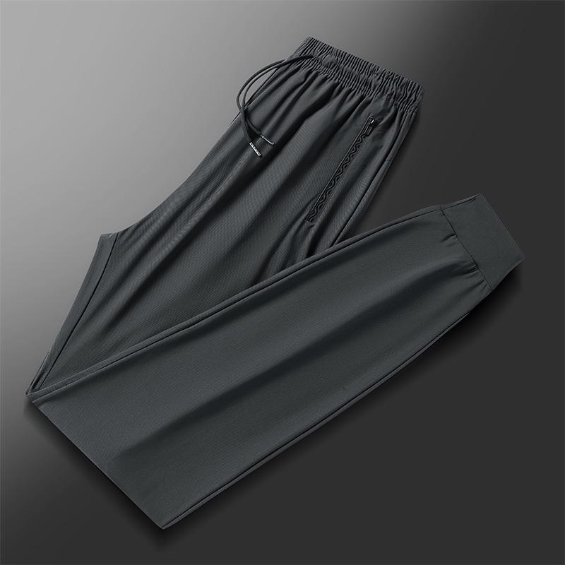 Men's Summer Ice Silk Breathable Elastic Quick-Dry Casual Pants