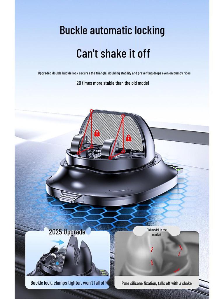 Car Phone Holder & Temporary Parking Number Plate - Rotatable, Non-Slip, Multi-Functional Console Mount