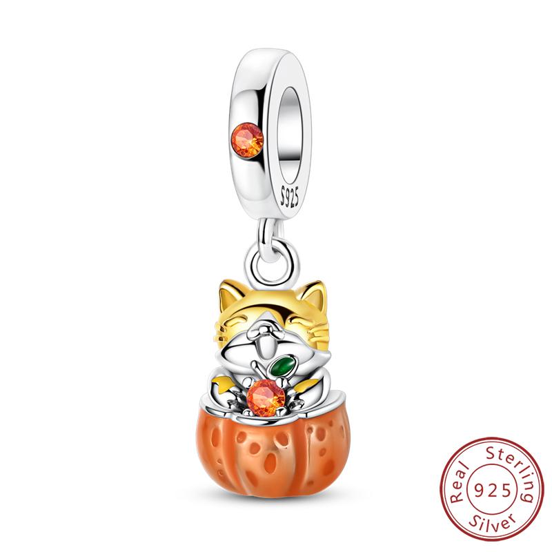 Original Copper Charms Beads Pendants Maple Leaf Squirrel Butterfly Cat Beads Fit Bracelets Women Jewelry Accessory