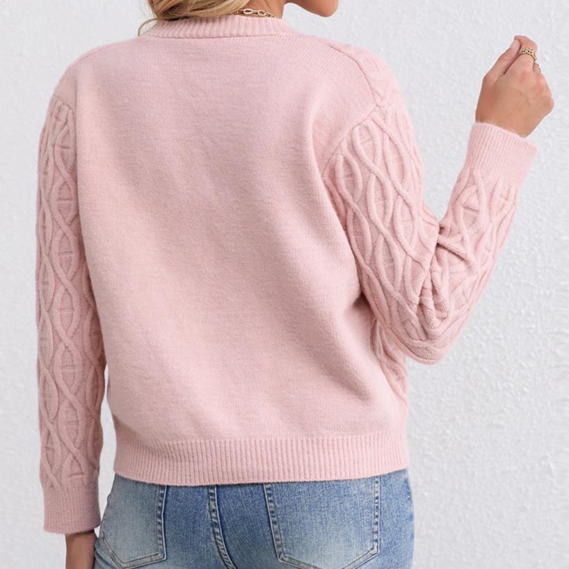 IHUASU Women's Fashion Knitted Cardigan Autumn and Winter Temperament Twist Jumper Coat