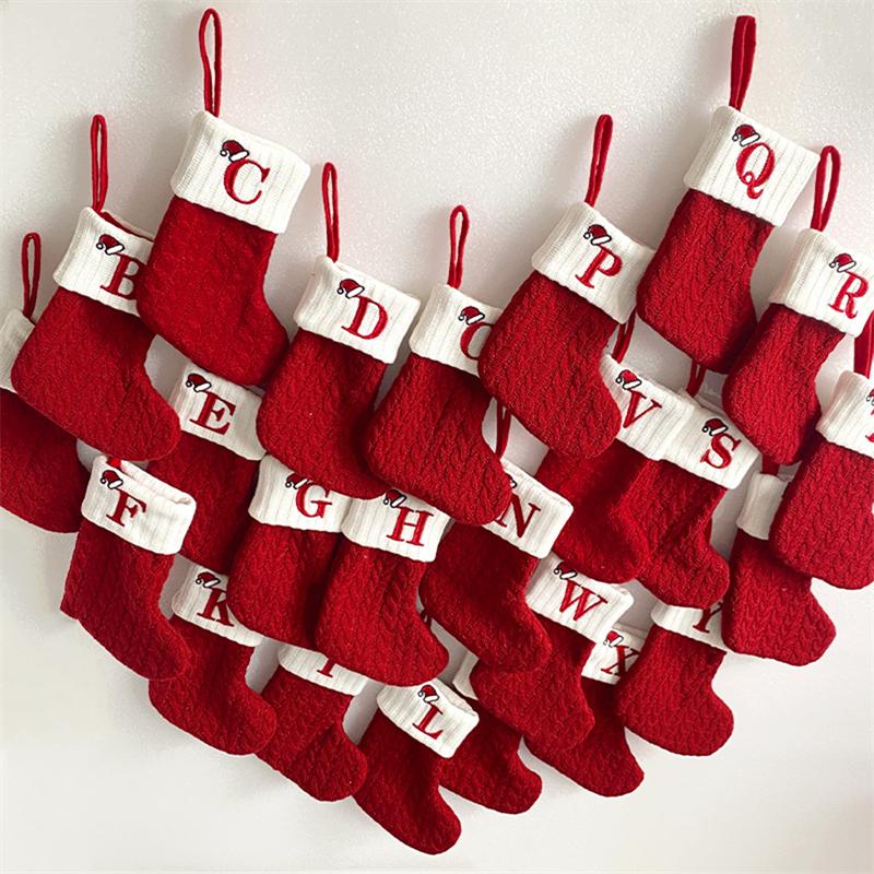Christmas Alphabet Knitting Socks Christmas Tree Ornaments Christmas Decorations For Home 2025 Navidad Noel 2025Xmas Gift