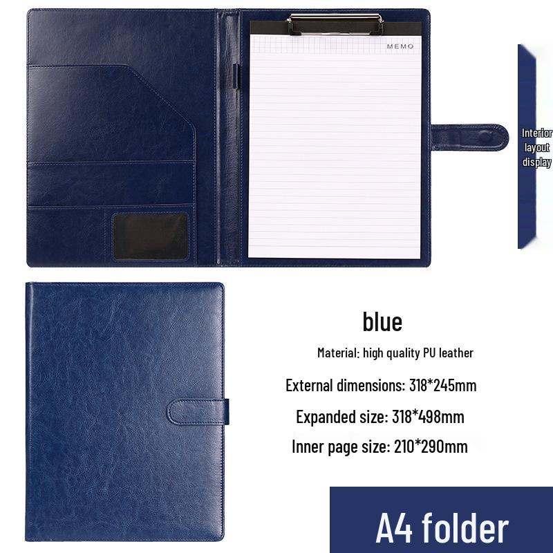 Grenzüberschreitender Business Manager Ordner mit Ledereinband und Klemme