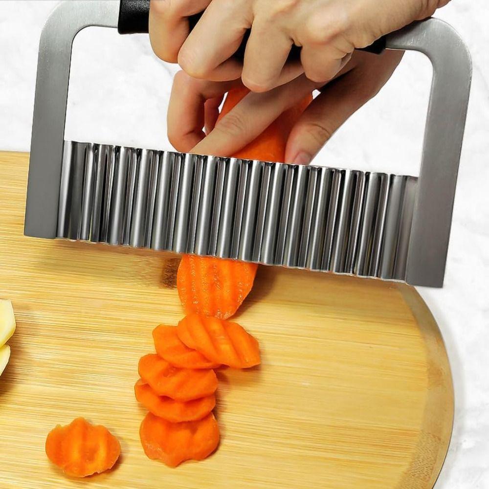 Stainless Steel Wavy Potato Cutter Rustproof Potato Chopper Wavy French Fries Cutter  Vegetable
