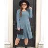 Fall Winter Women's Striped Crew Neck Knit Sweater Dress, European American Style Crossbody Women's Clothing for Women