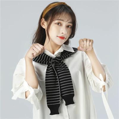 Damen gestreifter Fake-Kragen für Damen Uni abnehmbare Kragen abnehmbarer Schal Pullover falsche Kragen Cape Schulter mit Ärmeln