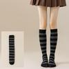 1 Paar knielange schwarze weiße rosa Wadenstrümpfe warme gestreifte Socken für Jungen Mädchen japanischer Stil bunte gestreifte Socken