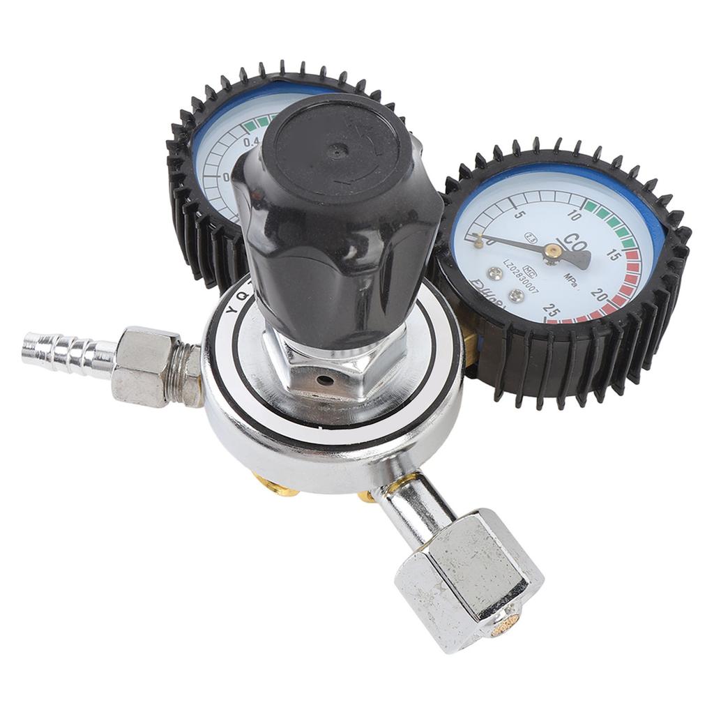 CO2 Regulator 2 Gauges Double Stage Precise Control Metal Construction M16x1.5 G5 8in 14 Out for CO2 Tank Pressure